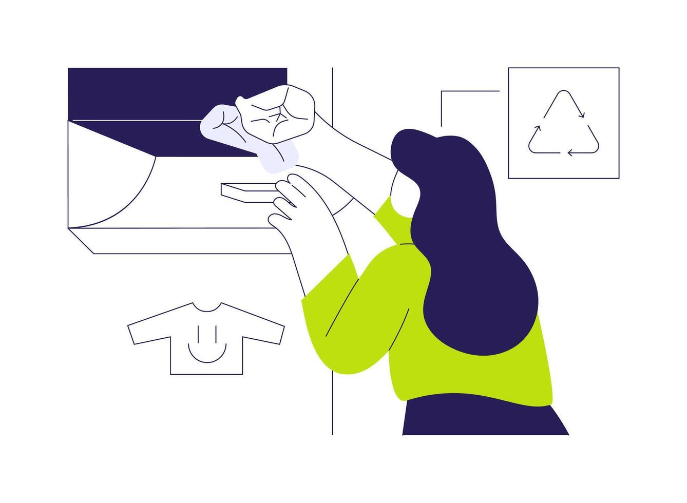 Fabric and textile waste collection abstract concept illustration. vector