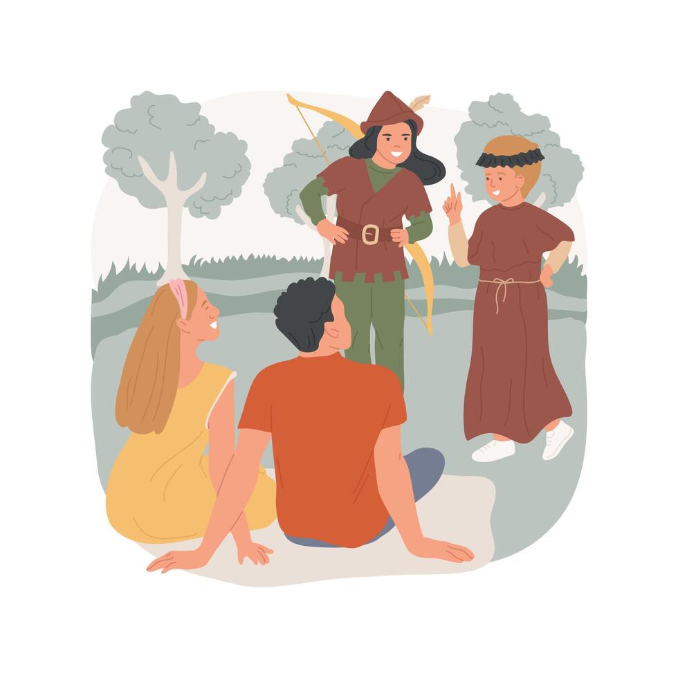 Perform skits isolated cartoon illustration. vector