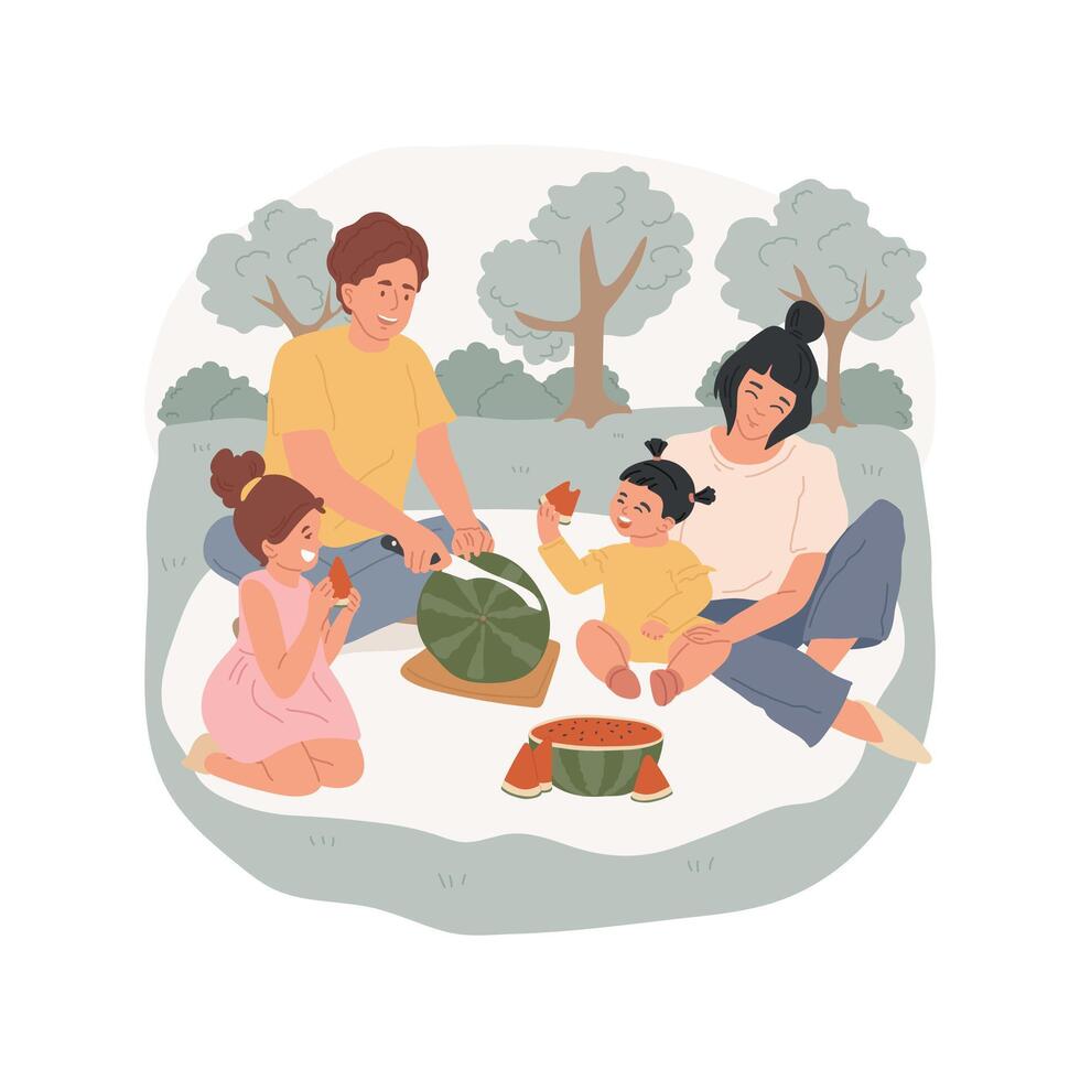 Watermelon isolated cartoon illustration. vector