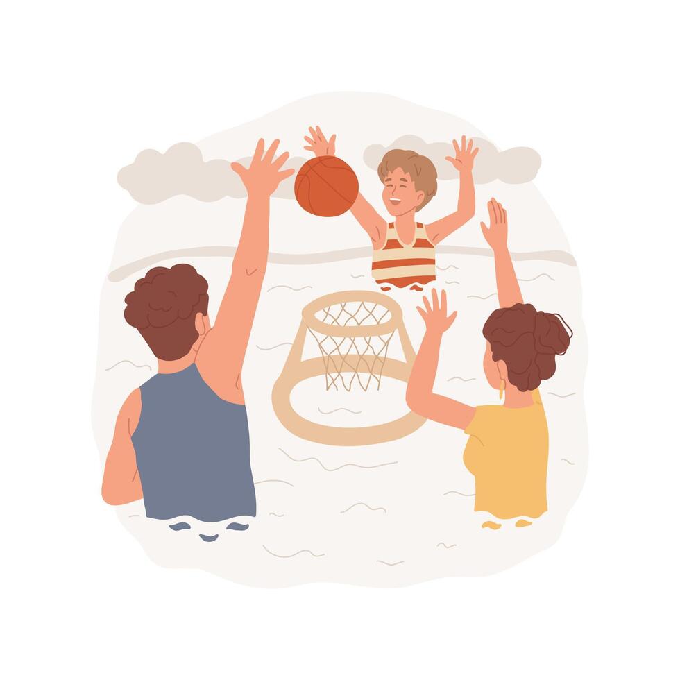 Water basketball isolated cartoon illustrations. vector