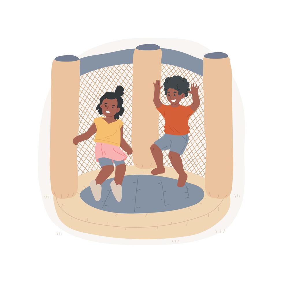 Inflatable play place isolated cartoon illustration. vector