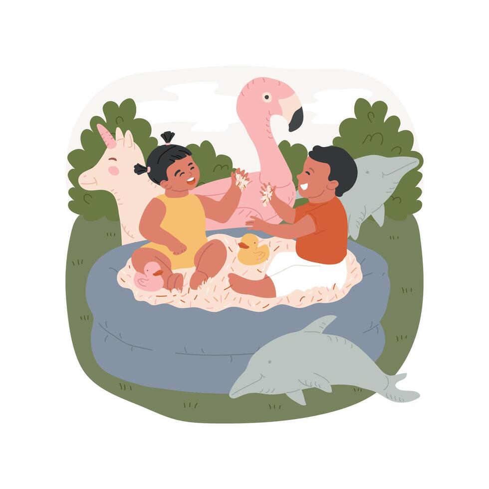 Inflatable toys isolated cartoon illustration. vector