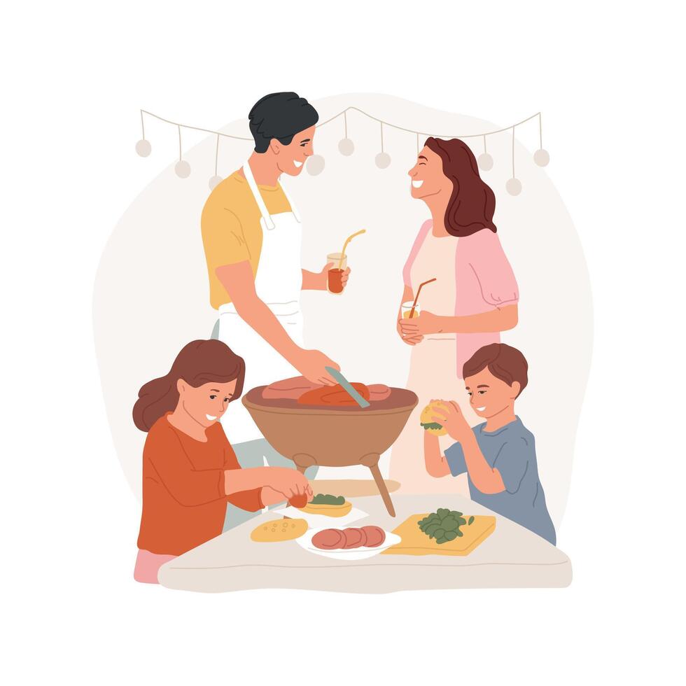 Pulled chicken abstract concept illustration. vector
