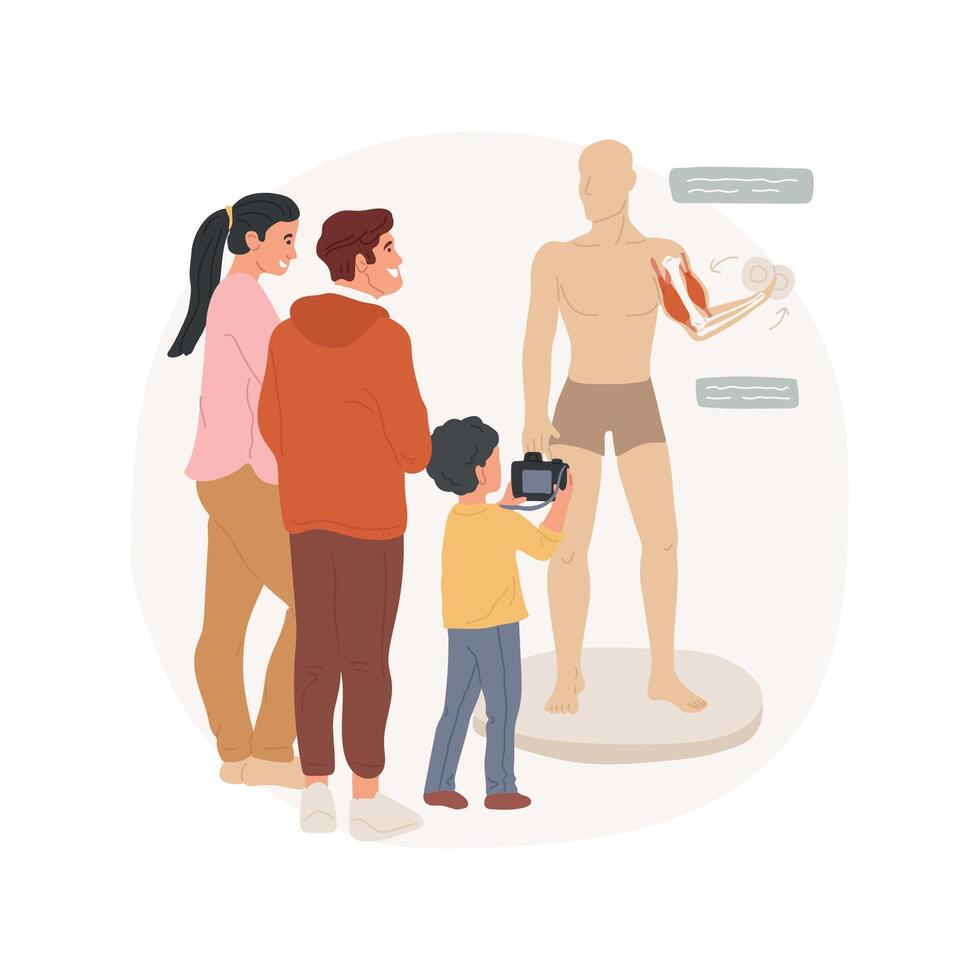 Human body stand isolated cartoon illustration. vector