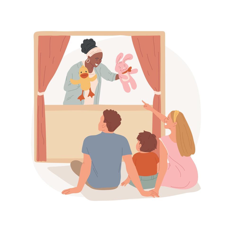 Puppet show isolated cartoon illustration. vector