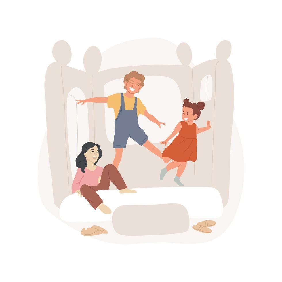 Bounce house isolated cartoon illustrations. vector