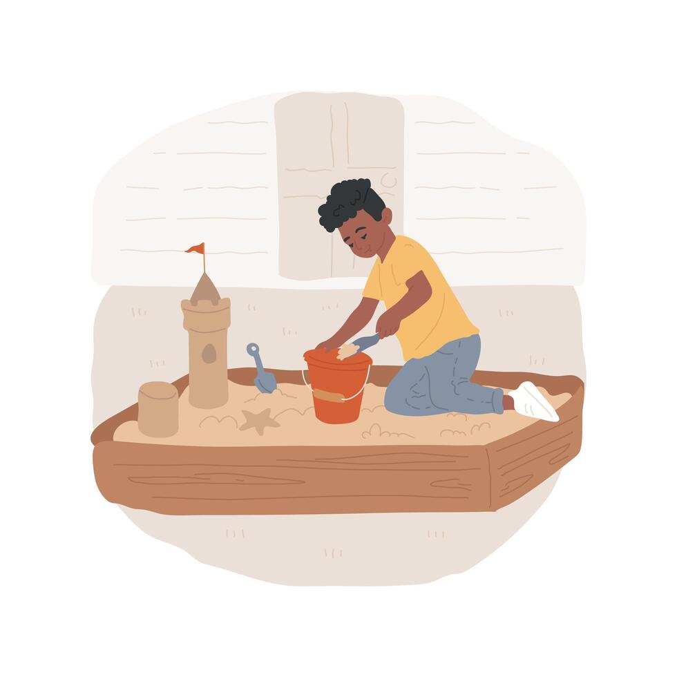 Sandbox isolated cartoon illustration. vector