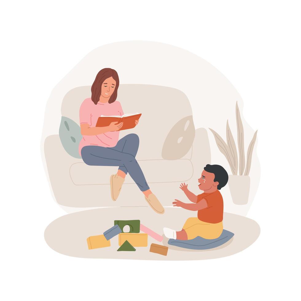 Do not pay attention isolated cartoon illustration. vector