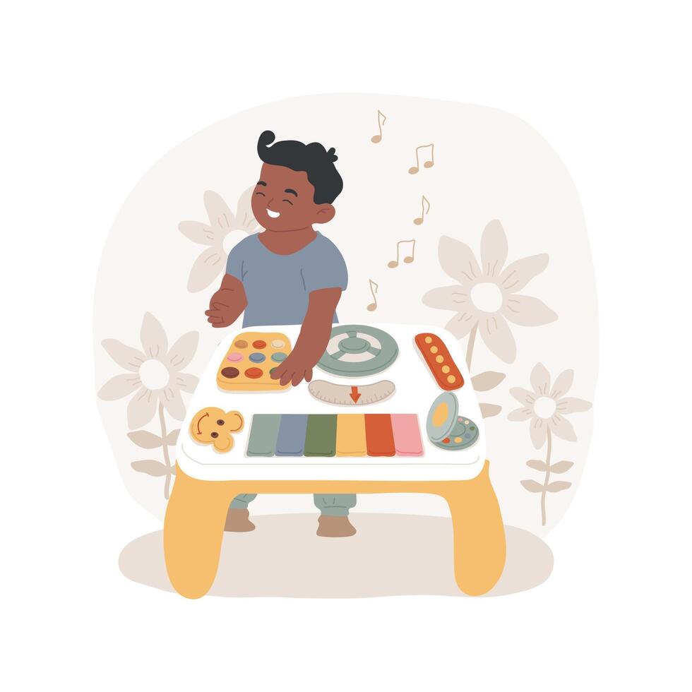 Learning activity table isolated cartoon illustration. vector