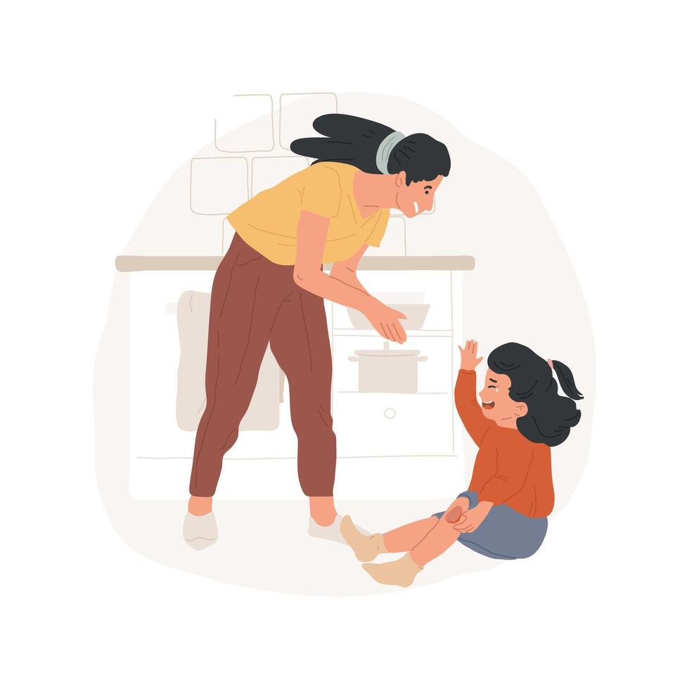 Slipping and falling isolated cartoon illustration. vector