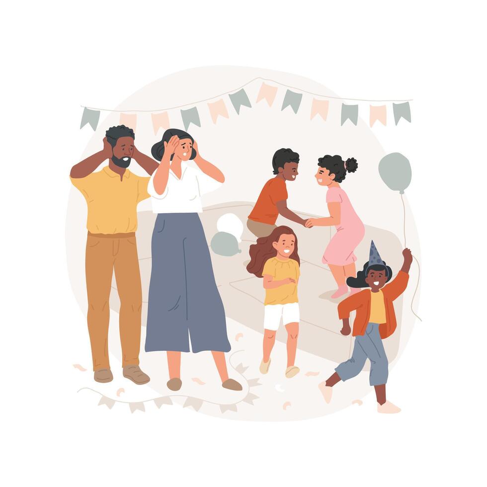 Parents go nuts isolated cartoon illustration vector