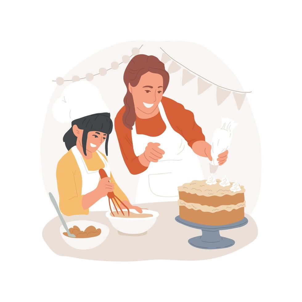 Cook desserts isolated cartoon illustration. vector