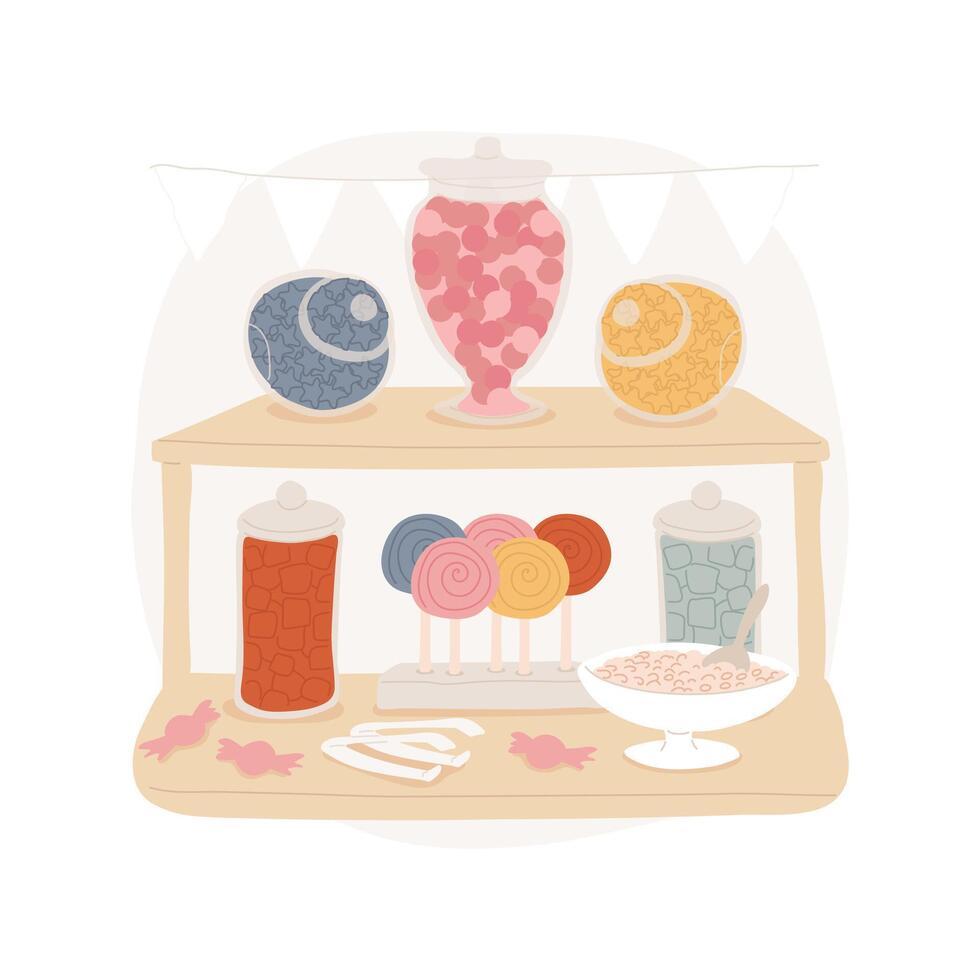 Candy station isolated cartoon illustration. vector