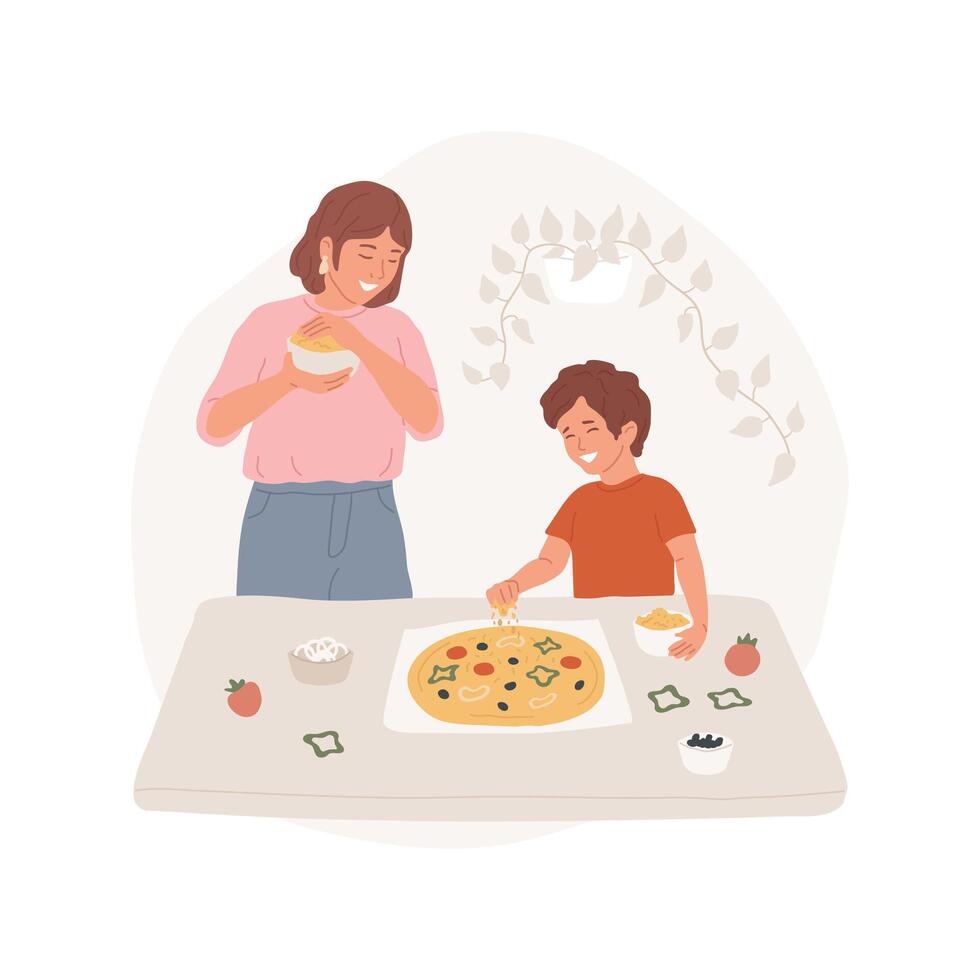 Pizza ingredients abstract concept illustration. vector