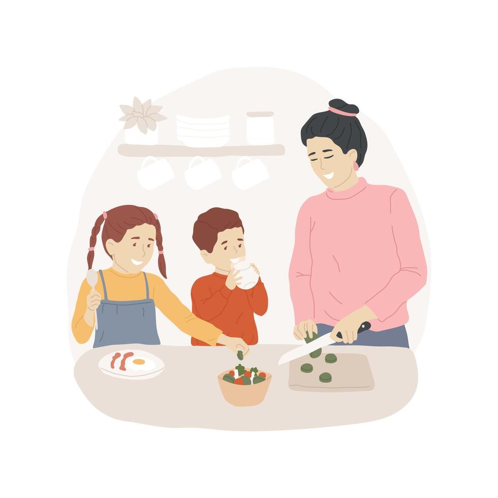 Making breakfast abstract concept illustration. vector