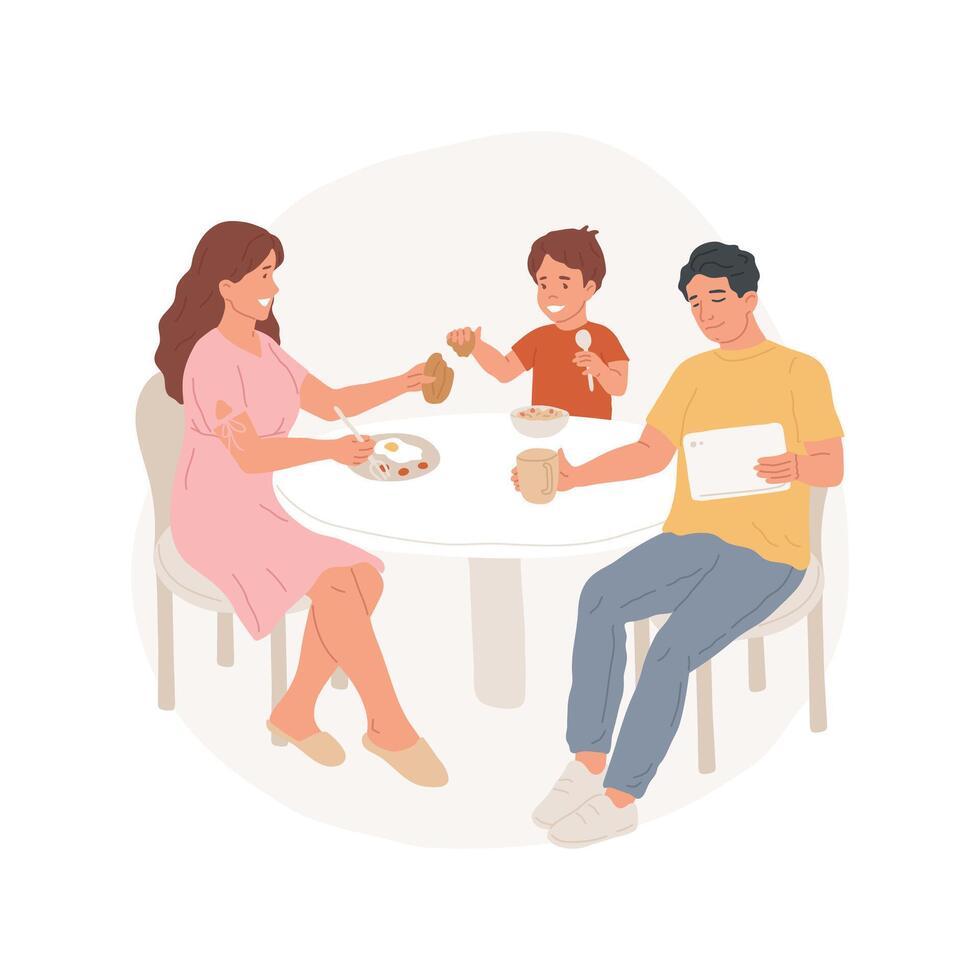 Weekend breakfast abstract concept illustration. vector