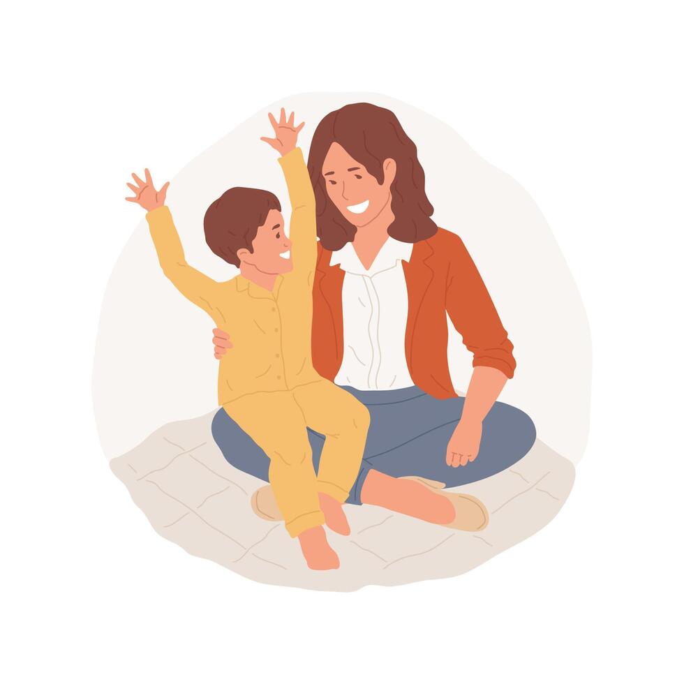 Listen to kids stories abstract concept illustration. vector