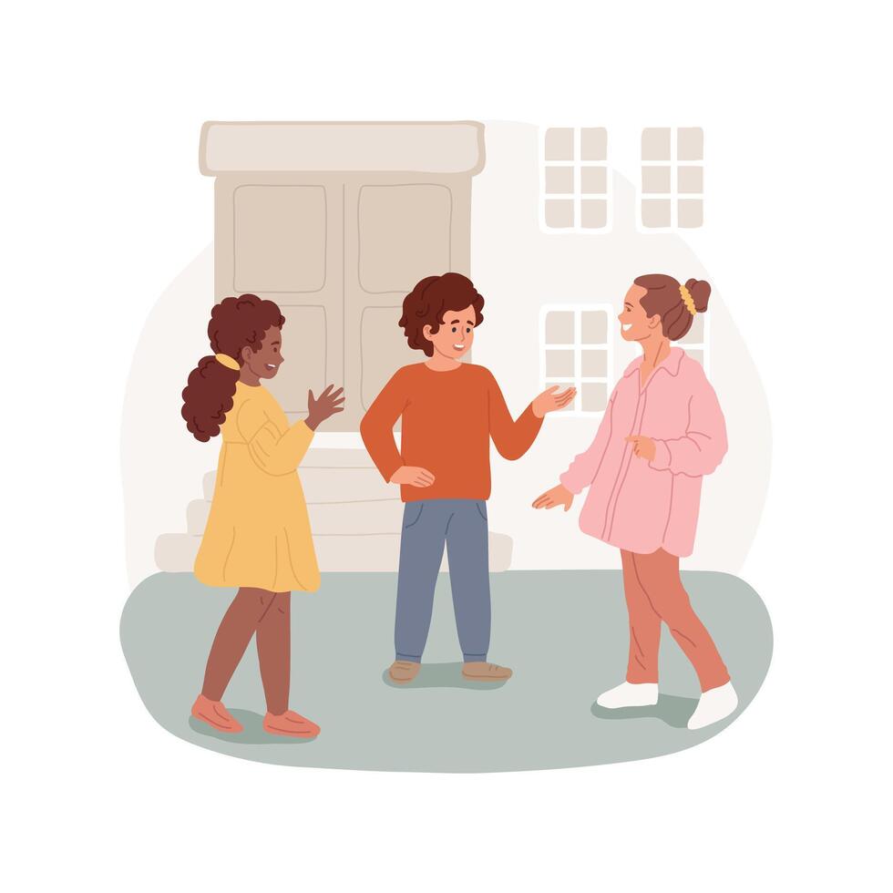 Conversation isolated cartoon illustration. vector