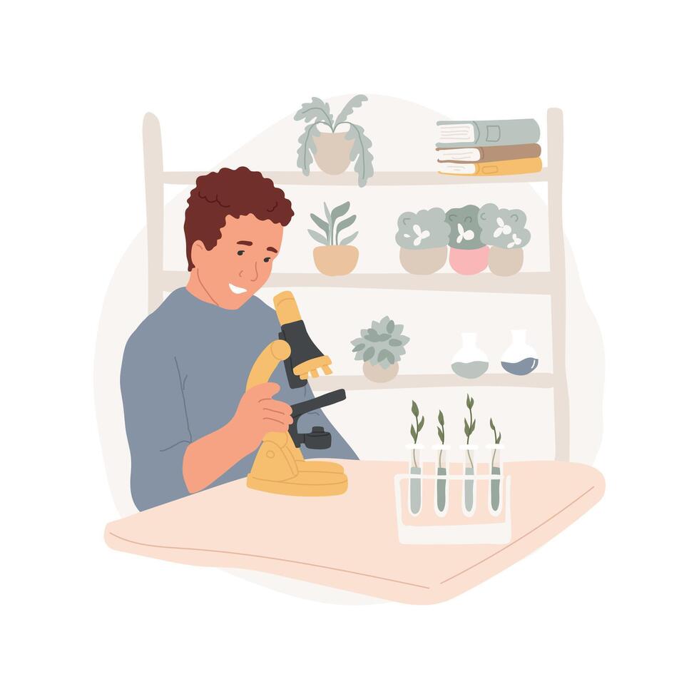 Biology isolated cartoon illustration. vector