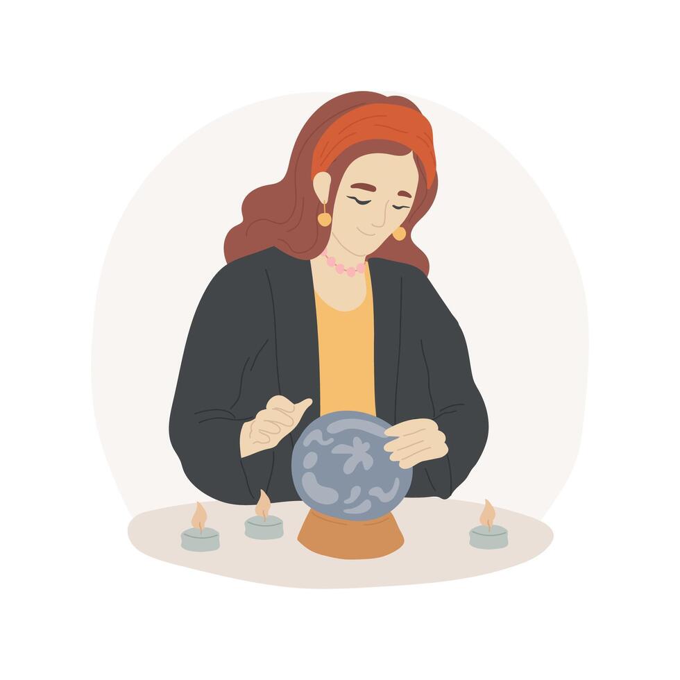 Fortune telling isolated cartoon illustration. vector