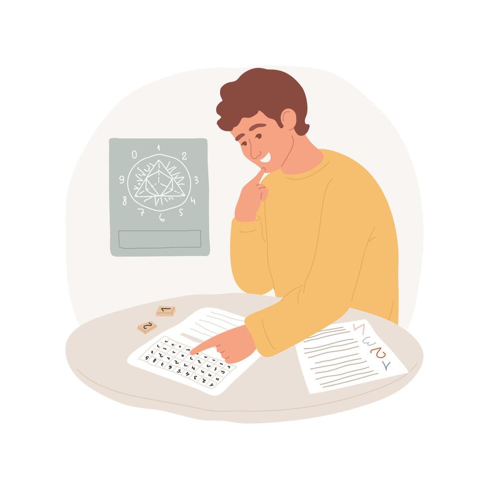 Numerology isolated cartoon illustration. vector