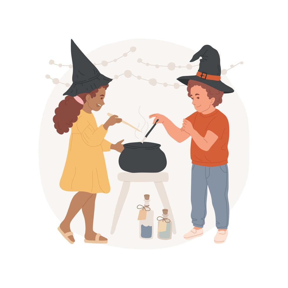 Kiddie witchcraft isolated cartoon illustration. vector