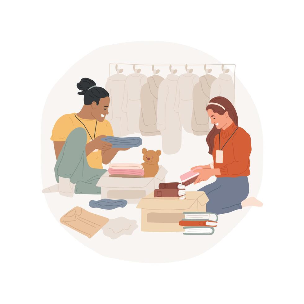 Organize donation isolated cartoon illustration. vector