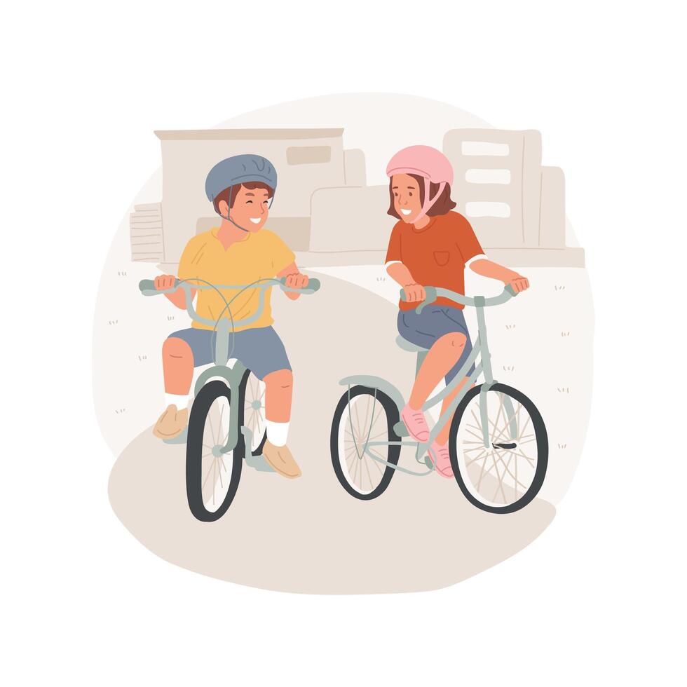 Cycling fun isolated cartoon illustration. vector