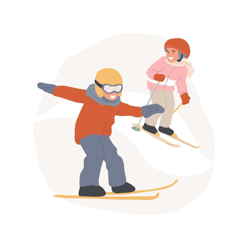 Ski tricks abstract concept illustration. vector