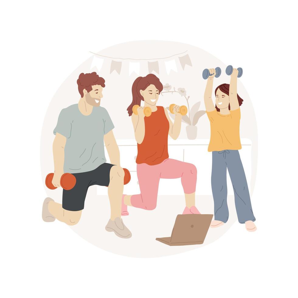 Training with weights isolated cartoon illustration. vector
