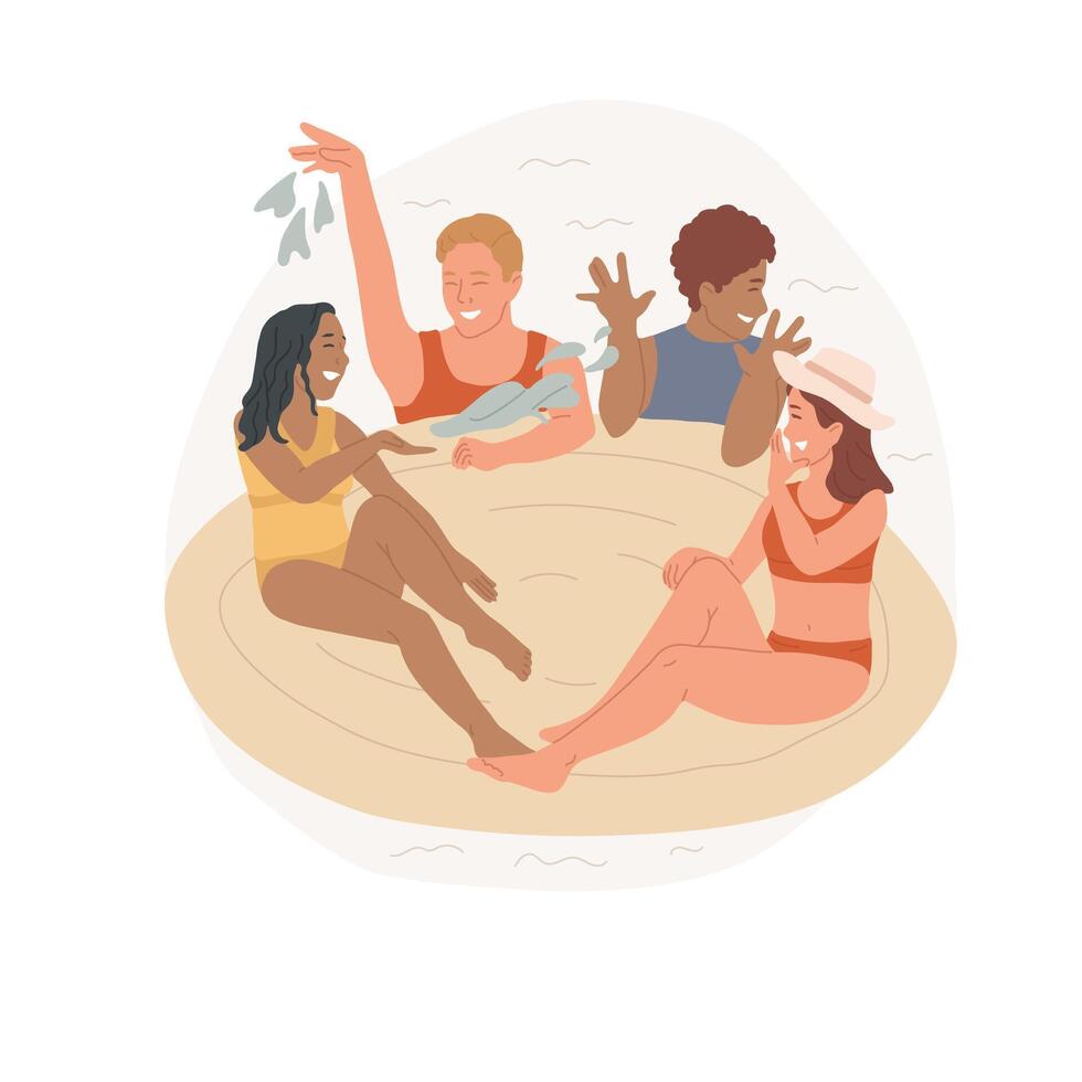 Swimming pool fun abstract concept illustration. vector