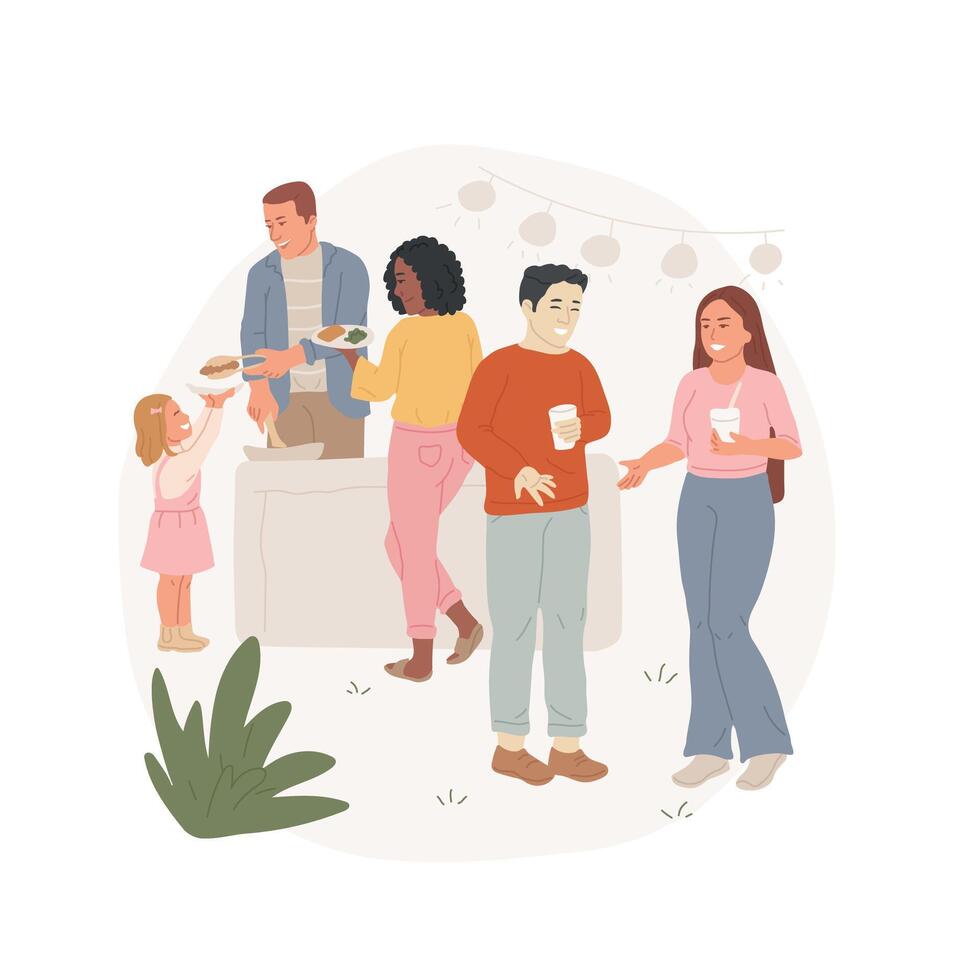 Block party abstract concept illustration. vector