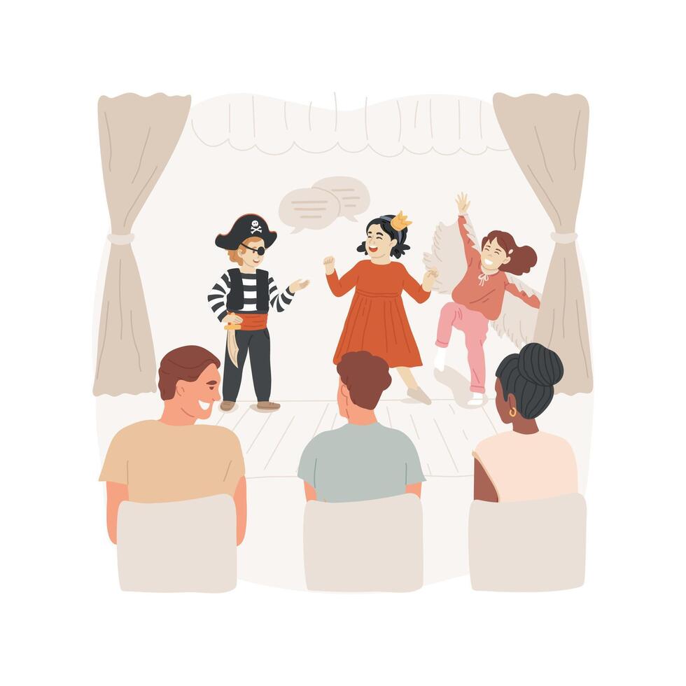 Children performance isolated cartoon illustration. vector