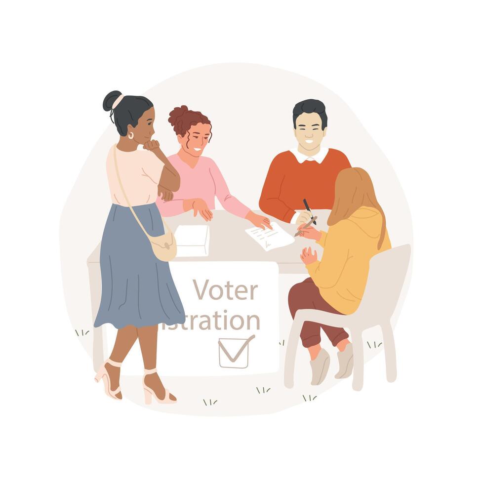 Voter registration drive abstract concept illustration. vector
