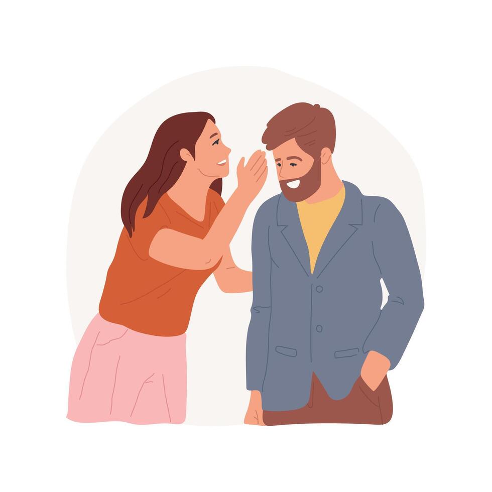 Keep a secret isolated cartoon illustration. vector