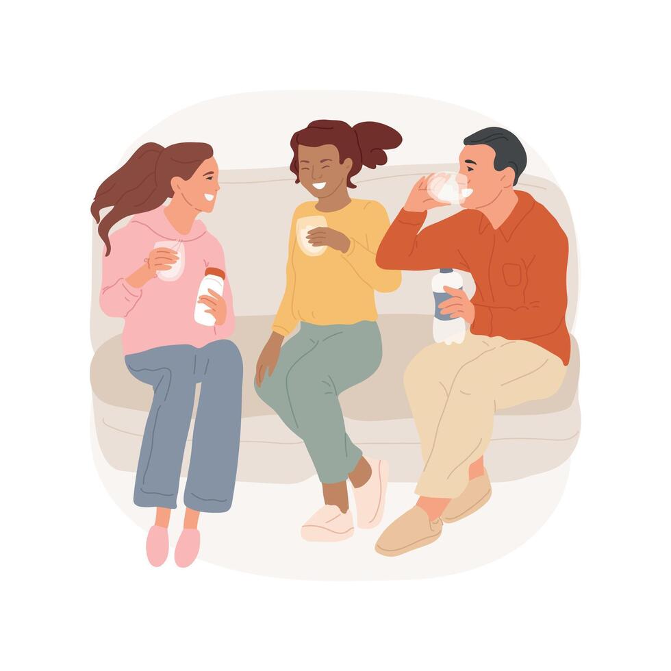 Drink enough water isolated cartoon illustration. vector