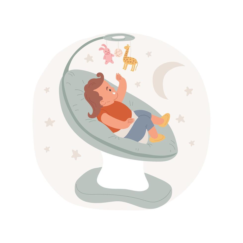 Automatic baby rocker isolated cartoon illustration. vector