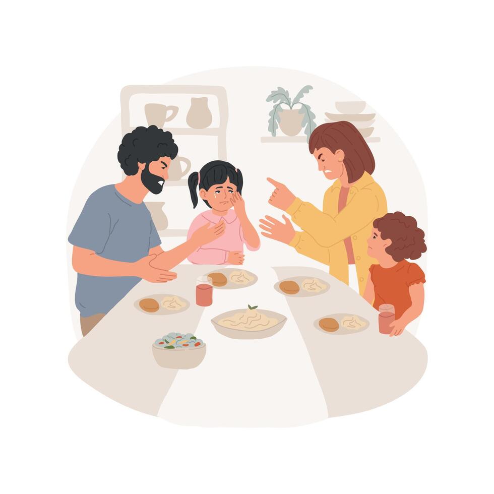 Bickering isolated cartoon illustration. vector
