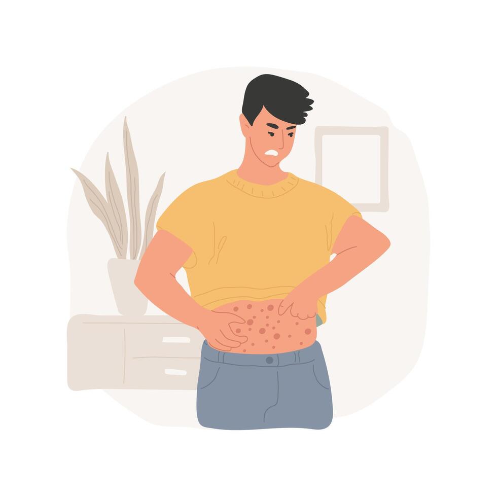 Scabies isolated cartoon illustration. vector