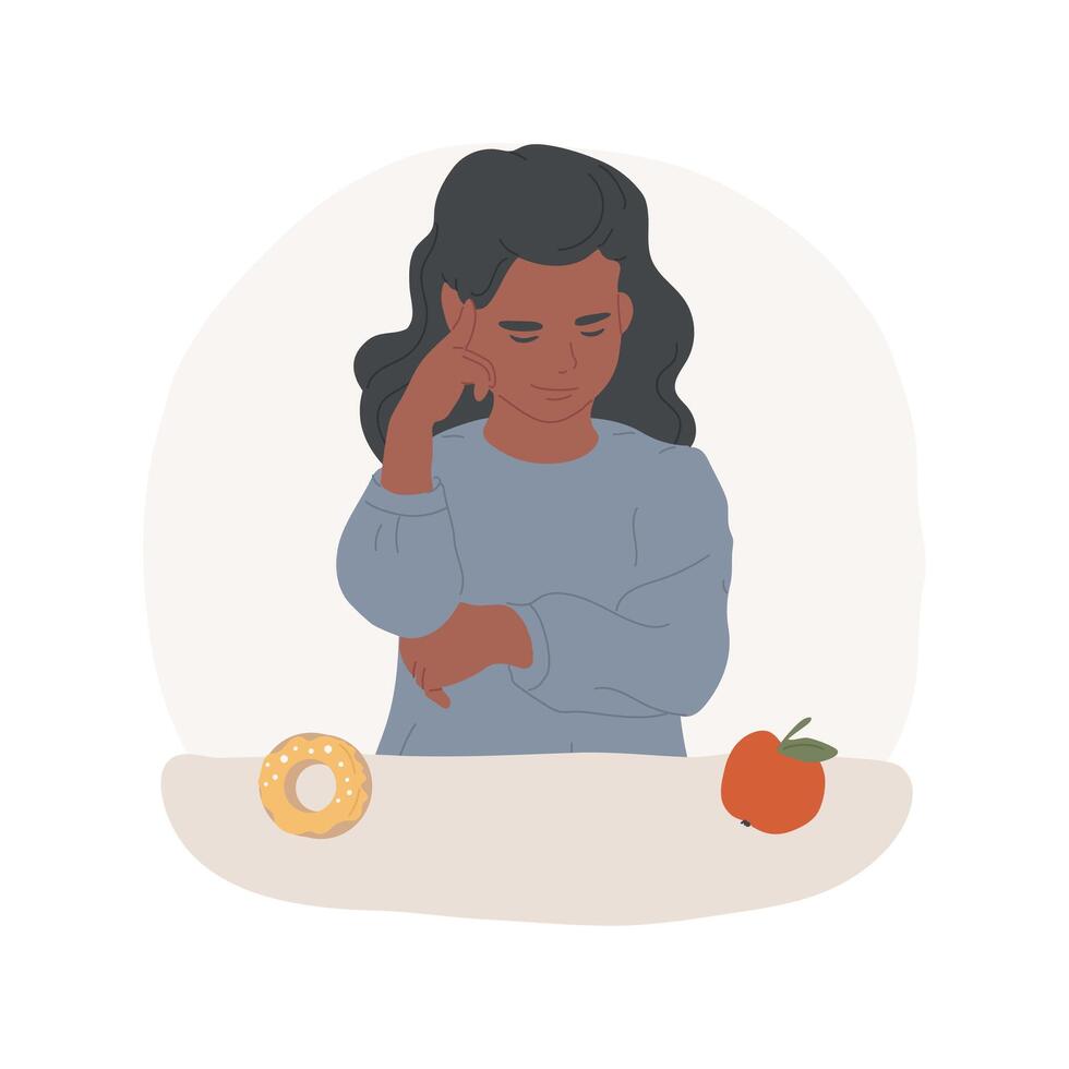 Making healthy choice isolated cartoon illustration. vector
