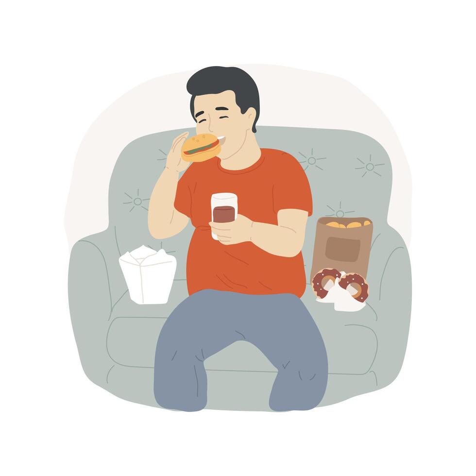 Junk food isolated cartoon illustration. vector