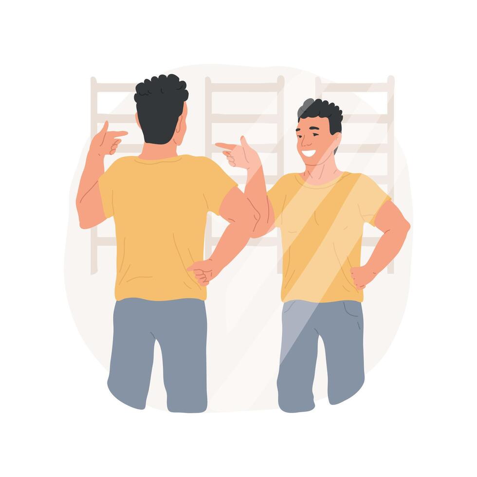Happy with results isolated cartoon illustration. vector