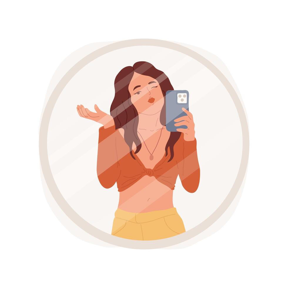 Grimacing for isolated cartoon illustration. vector