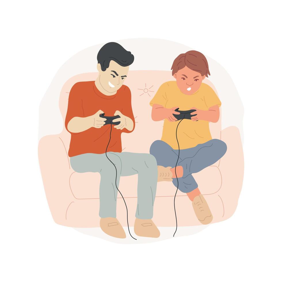 Competitive gamers isolated cartoon illustration. vector