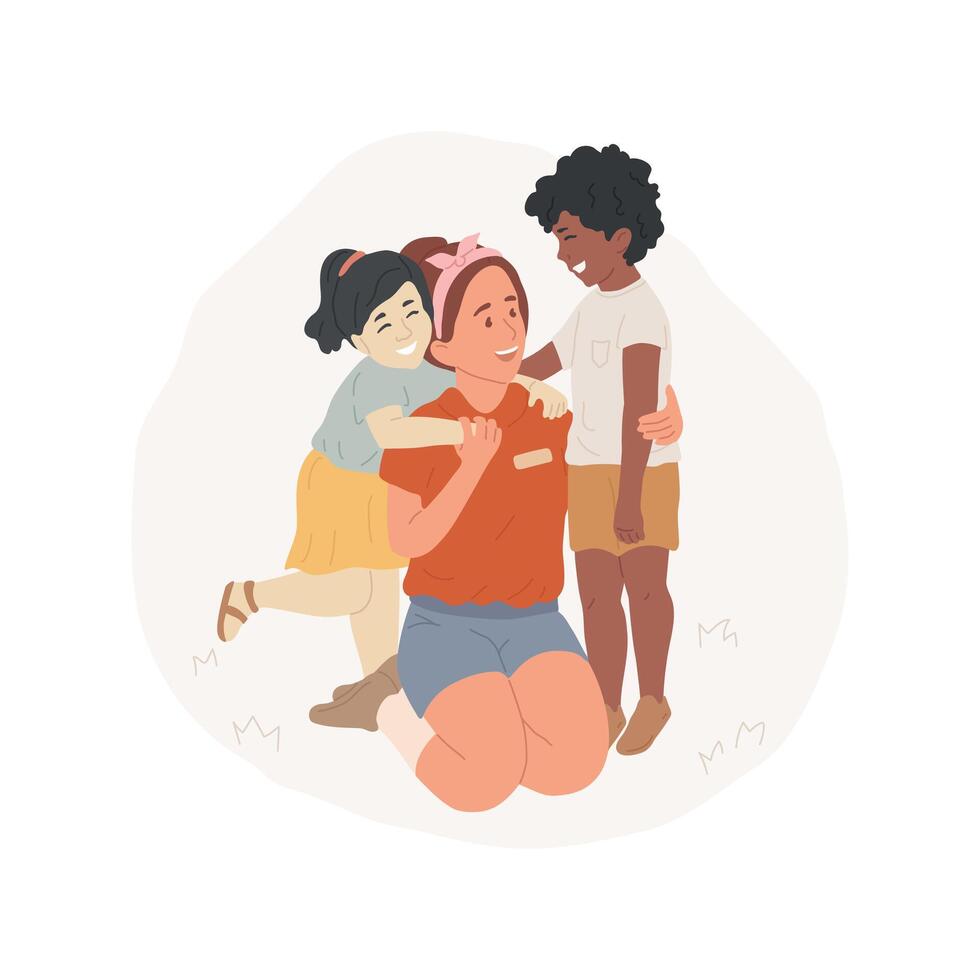Camp counselor isolated cartoon illustrations. vector