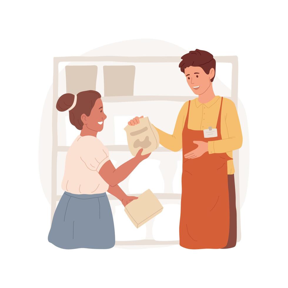 Retail salesperson isolated cartoon illustrations. vector