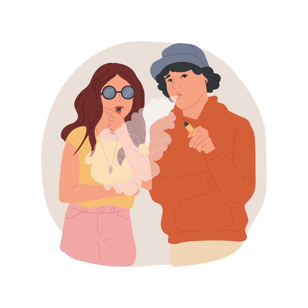 Vaping isolated cartoon illustration. vector