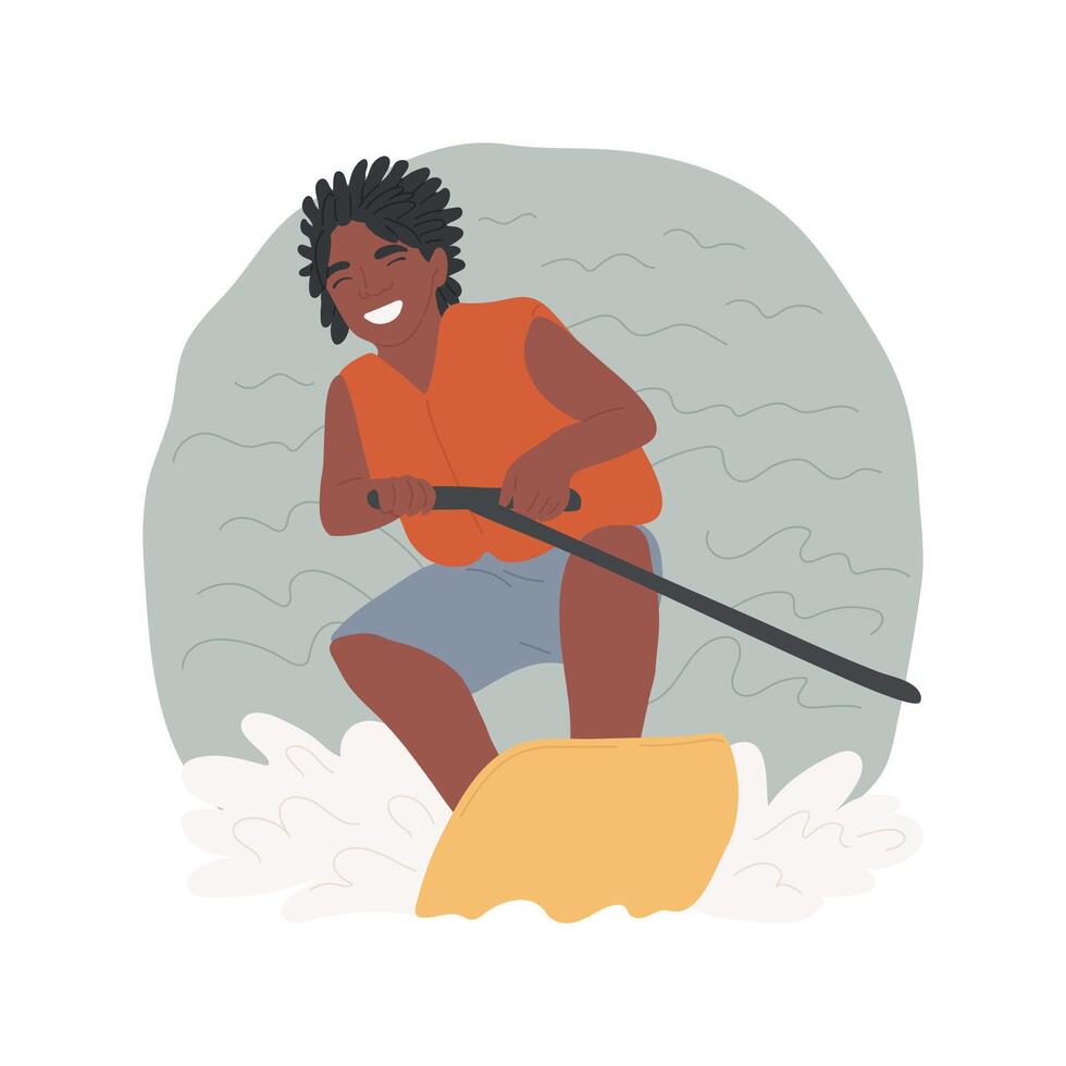 Wakeboarding isolated cartoon illustration. vector