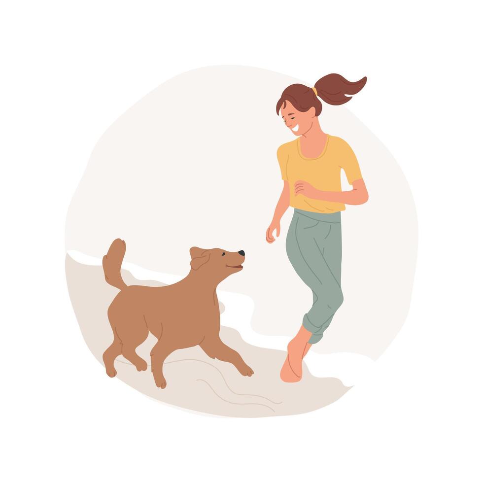 Beach walk abstract concept illustration. vector