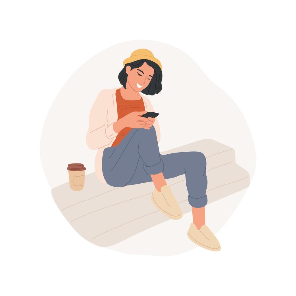 Waiting for friends abstract concept illustration. vector